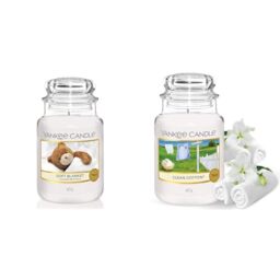 Yankee Candle Scented Candle, Soft Blanket Large Jar Candle & Scented Candle - Clean Cotton Large Jar Candle