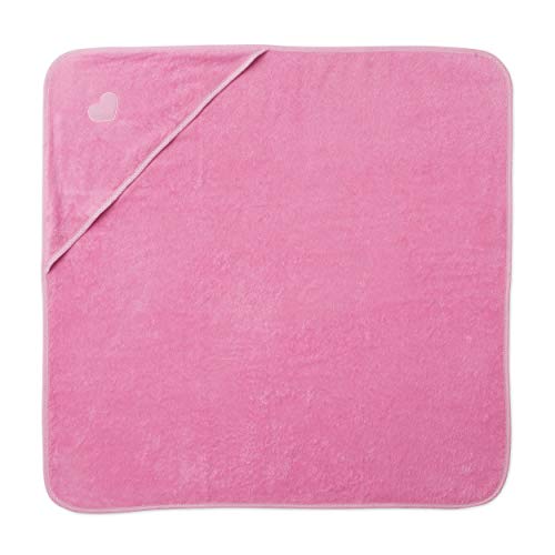 Möve Hearts hooded towel 85 x 85 cm made of 100% cotton, flamingo