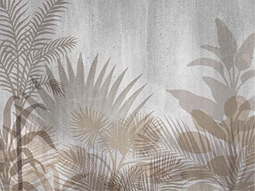 AG Design FTN M 2694 Tropical Plants on Concrete Photo Wallpaper for Living Room, Bedroom, Dining Room, Kitchen, 160 x 110 cm, Multi-Coloured