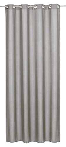 Elbersdrucke Lino 19 Eyelet Curtain Dark Beige Opaque 300 x 140 cm 201951 Curtain for Living Room Bedroom Kitchen Hallway Children's Room
