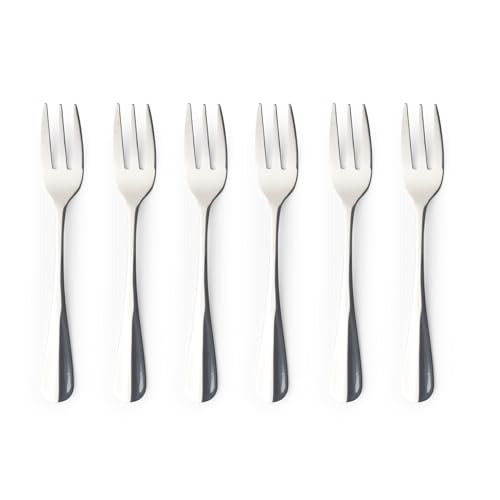 Salter Newbury Dessert Fork Set, 6 Pack 18/0 Stainless Steel - Mirror Polish Finish, Dishwasher Safe, Slim Balanced Handles, For Cakes Pastries Fruit, For Home Restaurants Cafes