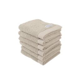 Klaus Herding GmbH Tom Tailor Guest Towels, Set of 6, 30 x 50 cm, 100% Cotton/Terry Towels, with Hanger and Label with Logo, Colour Bath Towel Beige (Sunny Sand)