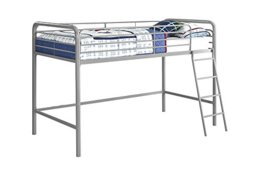 DHP Furniture Midsleeper Bunk Bed Silver/ Grey Single
