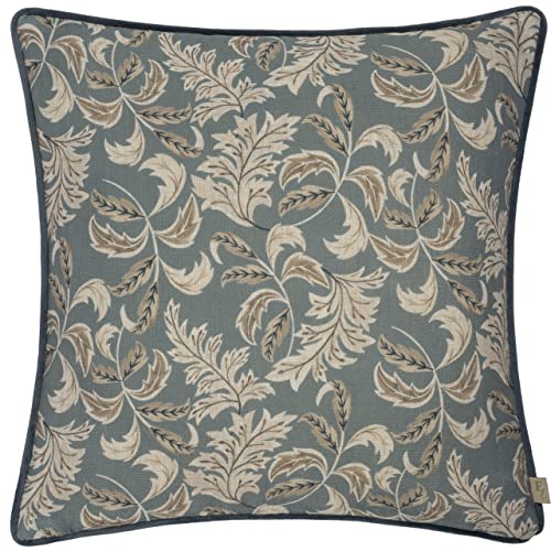 Evans Lichfield Chatsworth Topiary Feather Filled Cushion,Petrol/Mink,43 x 43cm