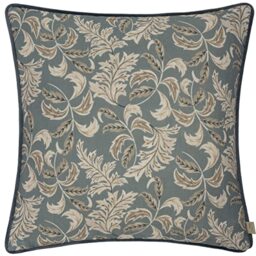 Evans Lichfield Chatsworth Topiary Feather Filled Cushion,Petrol/Mink,43 x 43cm