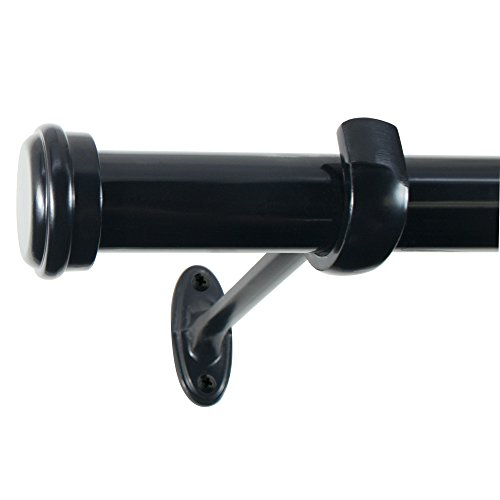 Decopolitan End Cap Curtain Rod Set, 18 to 36-Inch, Black Espresso