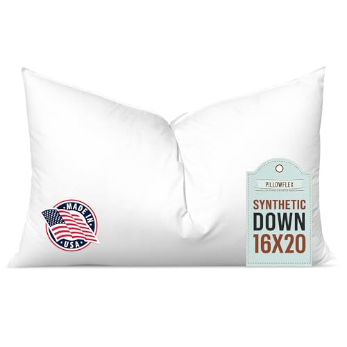 Pillowflex Synthetic Down Pillow Inserts For Shams Aka Faux/Alternative 40cm x 50cm (16 Inch By 20 Inch)