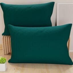 PETTI Artigiani Italiani - Pair of Pillow Cases 60 x 40 cm in Microfibre, Pillows for Bedroom Furniture, Sofa, Set of 2 Cushion Covers, Solid Colour Teal