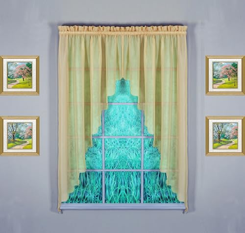 "Today's Curtain Emelia Original Voile Swagger Pair 63"", Gold, 90"" W x 63"" L"