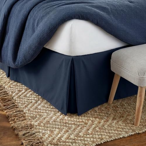 Linen Market Bed Skirt - Ultra Soft Microfiber - Easy Fit with 14 Inch Tailored Drop - Hotel Quality, Shrinkage & Fade Resistant - Bed Cover - Full Size Bed Skirts - Bedroom D??cor - (Full, Navy)
