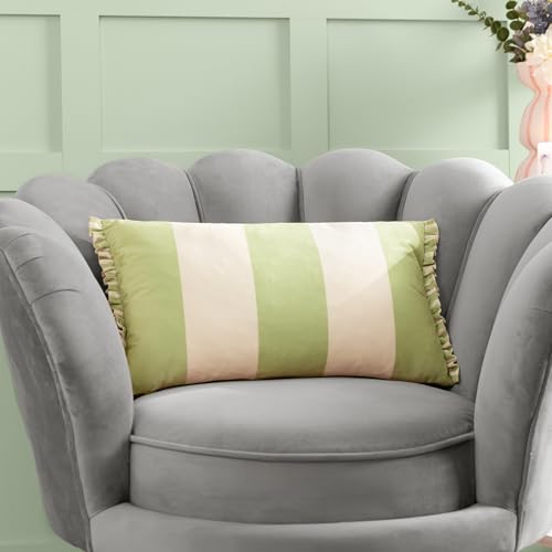 furn. Araya Striped Velvet Feather Rich Filled Cushion