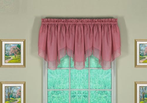 "Today's Curtain Emelia Original Voile Ascot 25"", Mauve, 40"" W x 25"" L"