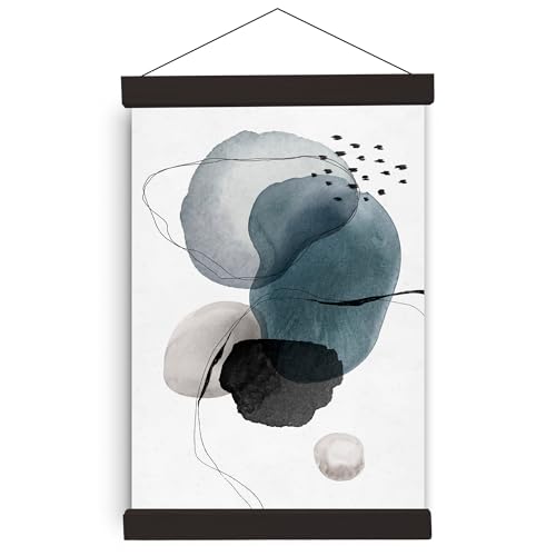 Poster Frame Frames, Magnetic Light Wood Oak Wooden Poster Hangers Hanger Hanging Kit for Canvas Artwork Art Print (Black A3, A3, Hangers 1 Pack)