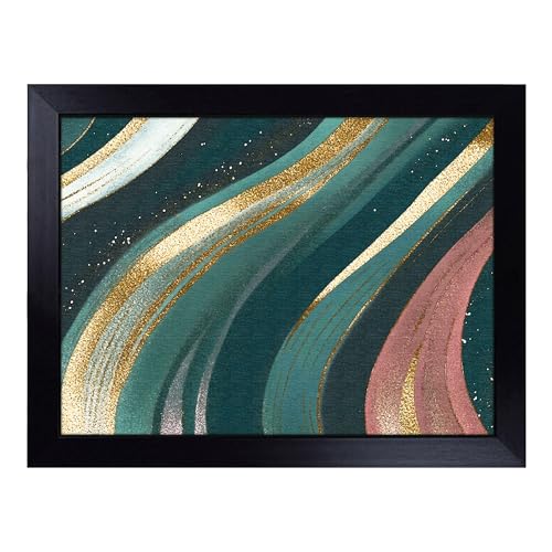 Lap Tray with Bean Bag Cushion, Glitter And Sparkle - Handmade in the UK, Raised Wooden Edge, Padded Cushion, Heat-Resistant Wipe-Clean Surface, for Meals, Laptops and Crafts