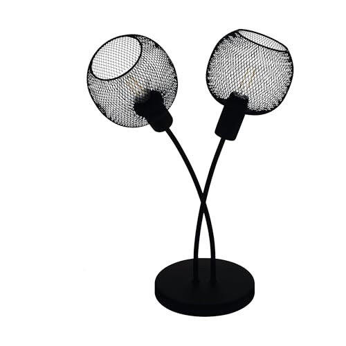 Eglo Table lamp Wrington 1, Bedside lamp Vintage, Industrial, Retro, Table Light Fixture, Living Room lamp in Black, lamp with Switch, E14 Socket