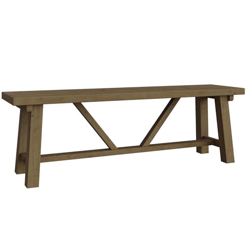 FWStyle Solid Reclamined Natural Pine 1.4M Dining Bench - H45 X W140 X D35cm