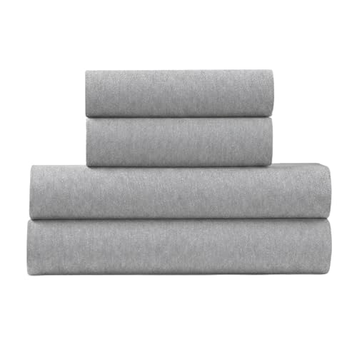 U.S. POLO ASSN. All Season, Soft and Cozy T-Shirt Material, 4 Piece Heather Jersey Sheet Set