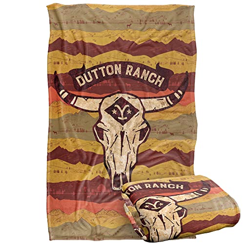 LOGOVISION Yellowstone Skull Mountain Pattern Silky Touch Super Soft Throw Blanket 91 x 147 Cm