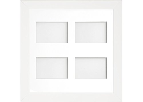 Frame Company Watson White Multi-Aperture Photo Frame with Mount, 40x40cm for 6x4 (x4 portrait) * Choice of Frame Colour and Mount Design* NEW