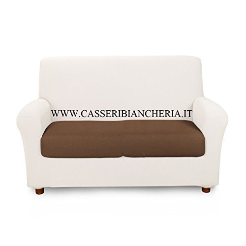 Caleffi 51407 Cotton Melange Moka 3 Seater Stretch Cushion Cover