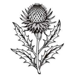 Xedatric Thistle Metal Flowers Wall Decor – Scottish Floral Black Metal Wall Art, 3D Flower Sculpture for Farmhouse Kitchen & Bathroom – Waterproof Indoor/Outdoor(14.6x10.9IN)