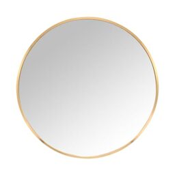 Relaxdays Round Mirror, Diameter 50 cm, with Frame, Wall Mirror for Hallway, Bathroom, Living Room, Hallway Mirror for Hanging, Gold
