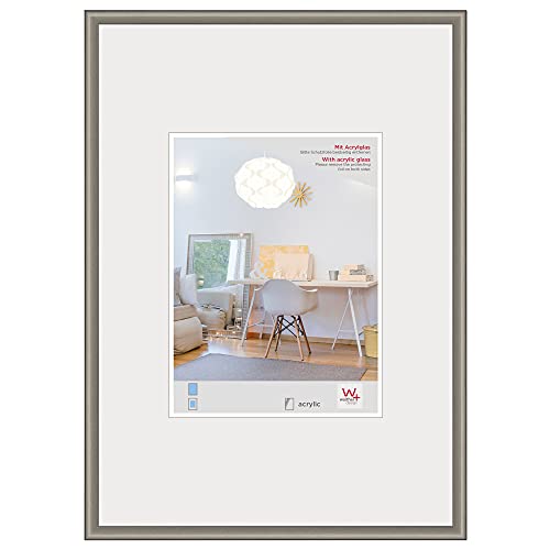 walther Design Picture Frame Steel 60 x 90 cm with Art Glass, New Lifestyle Plastic Frame KVX090D