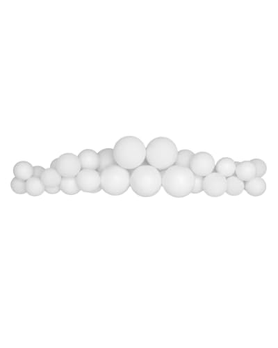 WeRChristmas White Bauble Cluster Arch, 60cm, 32 Baubles - 60cm white bauble cluster arch with 32 decorations in shiny, matt and glitter finishes for statement festive styling