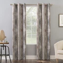 "Sun Zero Artifact Abstract Painting Blackout Grommet Curtain Panel, 40"" x 63"", Cedar Orange"