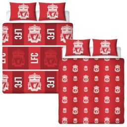 Liverpool FC Official Double Duvet Cover Set, Crunch Design - Red Reversible 2 Sided Football Bedding Cover - Official Merchandise Including Matching Pillow Cases - Polycotton
