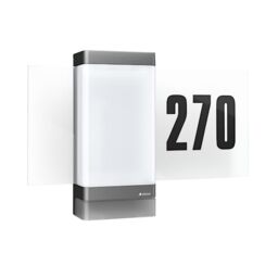 STEINEL Smart LED House Number Light L 270 SC, Light up House Number Plaque, Motion Sensor Light, Soft Light Start, Outdoor Wall Light, Remote Control via App, Anthracite
