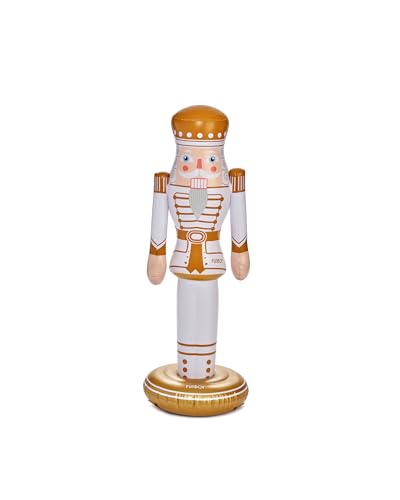 FUNBOY Gold Inflatable Nutcracker ??? 3.5ft Tall Indoor/Outdoor Holiday Decoration ??? Christmas Yard & Porch Decor