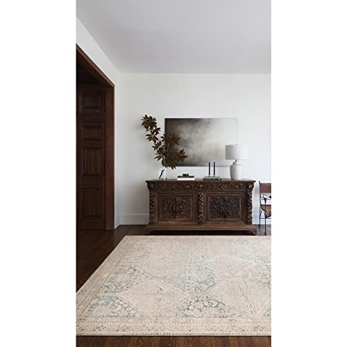 Livabliss x Becki Owens Marlene Vintage Rug - Area Rugs Living Room 117x170 cm, Dining Floor, Kitchen, Traditional Multicoloured Boho Style, Easy Care Pile, Bohemian Large Rug, Green, Beige, Brown