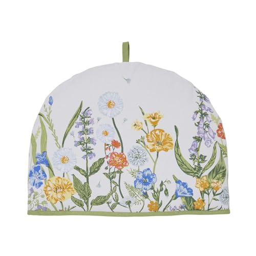Ulster Weavers - Garden Flowers Tea Cosy (35 x 35cm) - 100% Cotton - Teapot Warmer with Meadow Flowers - Floral Tea Cozy in Green - Floral Gifts - Vintage Tea Cosy Cover - Kitchen Accessories