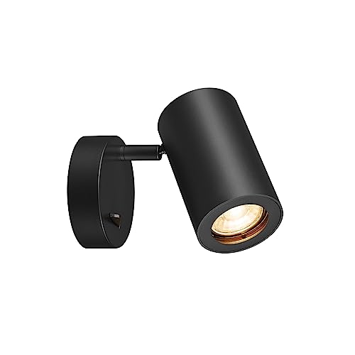 SLV Wall-Mounted Light Enola_B / Internal Wall Illumination, Surface-Mounted Light, Wall-Mounted Light, Ceiling Spotlight / GU10 50W Black