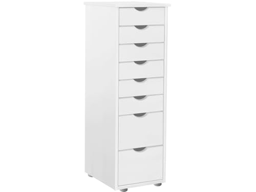 Gava Chest with 8 drawers in white, 39x34x102cm (DxWxH)