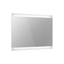iBathUK Averra Wall Mounted Rectangular LED Bathroom Mirror, Modern Frameless Motion Sensor Design with Integrated Demister and Copper-Free Silver Mirror in White, 700 x 500mm