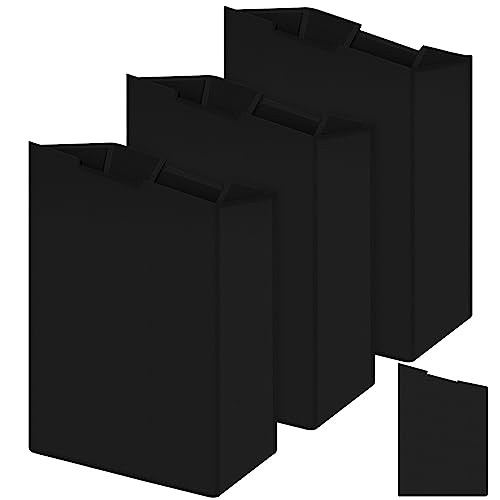 Windyun 3 Pcs Hypotenuse Laundry Sorter Replacement Bags Hamper Cart Removable Replacement Bags Laundry Storage Organizer Bag Hamper Liner, No Hooks 14.76 x 8.66 x 23.23/19.29 Inch(Black)