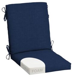 Arden Foam Patio Dining Outdoor Chair Cushions, 20 x 44, Premium High-Density Foam, Never Flattens, Weather-Proof for Outdoor Chairs, Sapphire Blue Leala