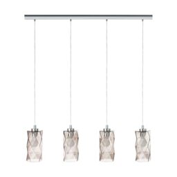 Eglo Pendant Lamp Estevau, Dining Table Light, Chrome Steel