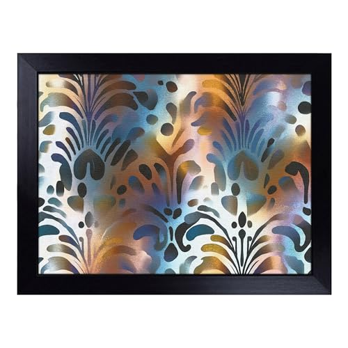 Lap Tray with Bean Bag Cushion, An Ombre Pattern - Handmade in the UK, Raised Wooden Edge, Padded Cushion, Heat-Resistant Wipe-Clean Surface, for Meals, Laptops and Crafts