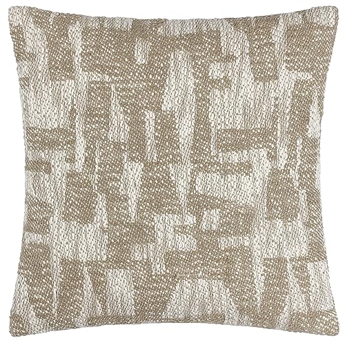furn. Ola Cushion Cover – Jacquard Cotton Woven Design (Taupe – 45 x 45 cm)