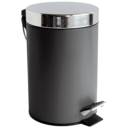 Gelco Design 705030 Pedal Bin, Metal, Graphite, 23 x 17 x 26 cm