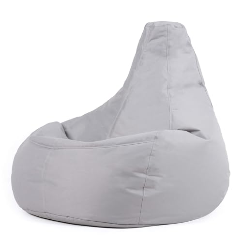 Bean Bag Bazaar Dalton Gaming Bean Bag Chair, Grey, Water