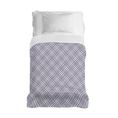PENSIERI DELICATI Bedspread 220 x 280 cm, Single 100% Cotton Pique, Ideal as a Furnishing Towel, Double Bed Blanket, Pink Scotty Pattern, 100% Made in Italy