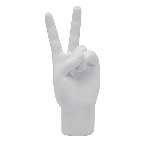 Lesser & Pavey Peace White Hands Decor Figurine - Contemporary Ornament, Stable Base, Charming Interior Feature, Ideal for Home and Office Decor, Housewarming Gift