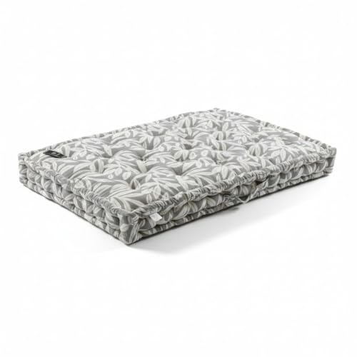 Atout Ciel Pallet Cushion 80 x 120 cm with Handle, Grey Print/Plain