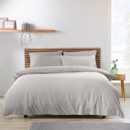 Catherine Lansfield So Soft Non-Iron King Duvet Cover Set with Pillowcases Grey