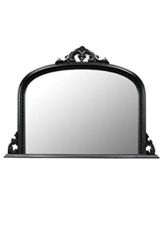 Mirror 4Ft2 X 3Ft 126cm X 91cm Large Shabby Chic Ornate Black Over Mantle Wall