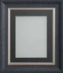 Frame Company Drummond Range Charcoal 12x10 inch Picture Photo Frame with Grey Mount for Image 8x6 inch * Choice of Sizes* Fitted with Real Glass